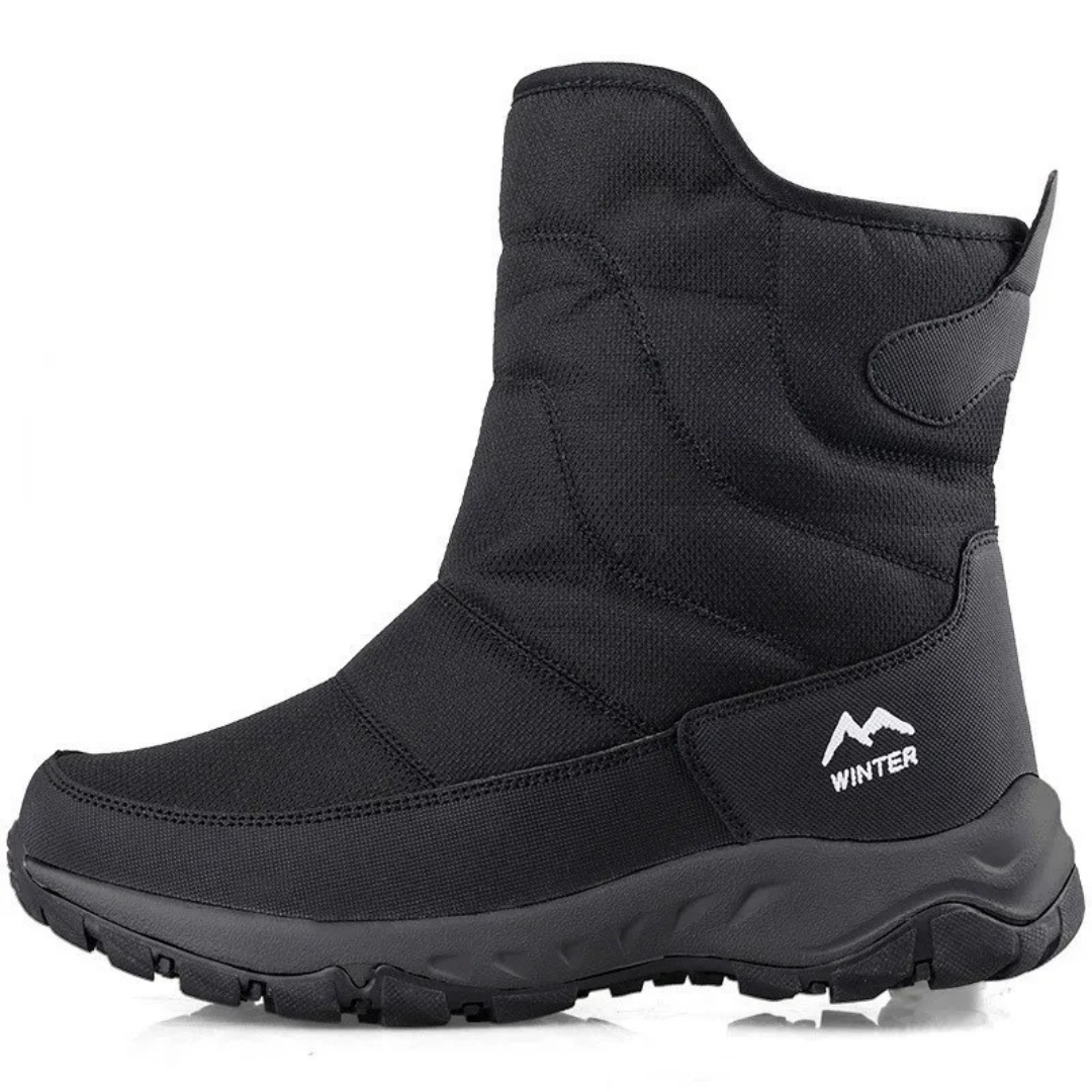 Men's Insulated Winter Boots Waterproof Side Zip Non-Slip Ankle Snow Boots for Cold Weather Hiking Walking Outdoor