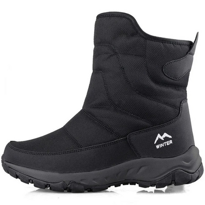 Men's Insulated Winter Boots Waterproof Side Zip Non-Slip Ankle Snow Boots for Cold Weather Hiking Walking Outdoor