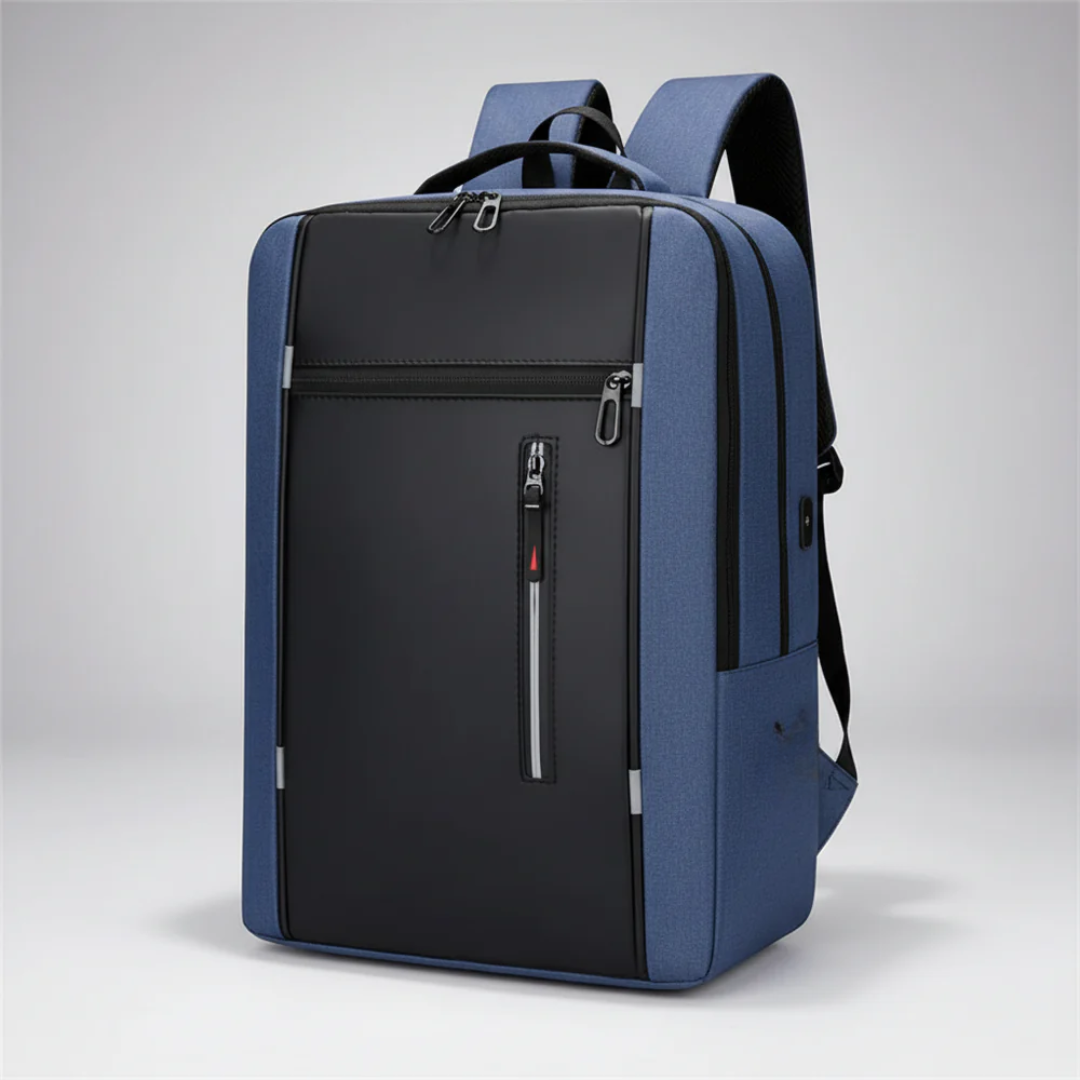 Water-Resistant Laptop Backpack with USB Charging Port for Work & Travel | Business Commuter Daypack with Padded 15.6-Inch Computer Sleeve