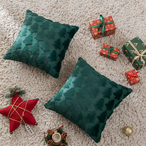 Calyra Christmas Pillowcase - Ultra-Soft Plush, Festive Tree Design