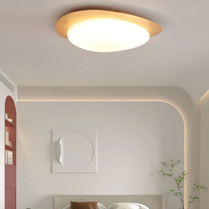 Low-Profile LED Ceiling Fixture with Remote Dimming & Three Color Modes for Bedrooms Hallways Kitchens | Modern Iron Acrylic Overhead Lighti