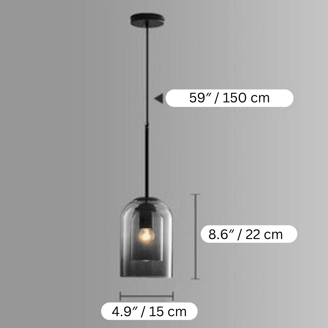 Glass Pendant Light Fixture Gray or Amber for Bedroom Dining Room Kitchen Island Modern Ceiling Lighting