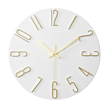 12-Inch Quartz Wall Clock – Minimalist Round Design for Home, Office, Bedroom & Kitchen – Silent Non-Ticking Battery Operated