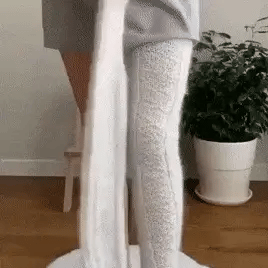 Thigh-High Socks Wool Blend Embroidered One Size