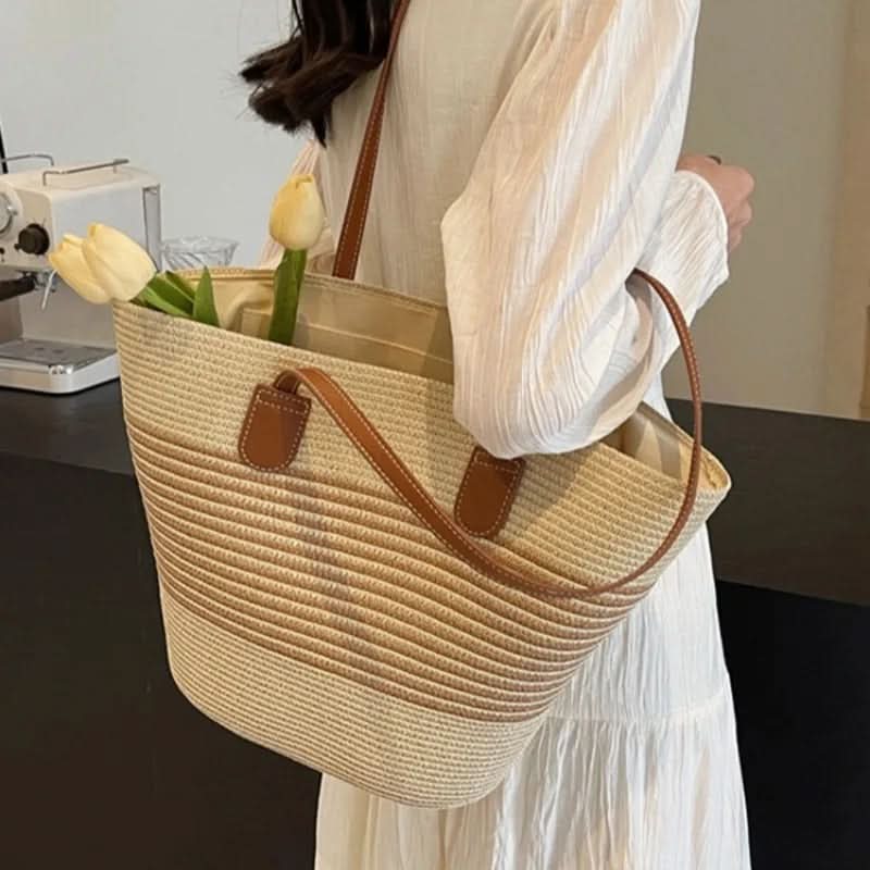 SHORELINE – Large Capacity Straw Shoulder Bag