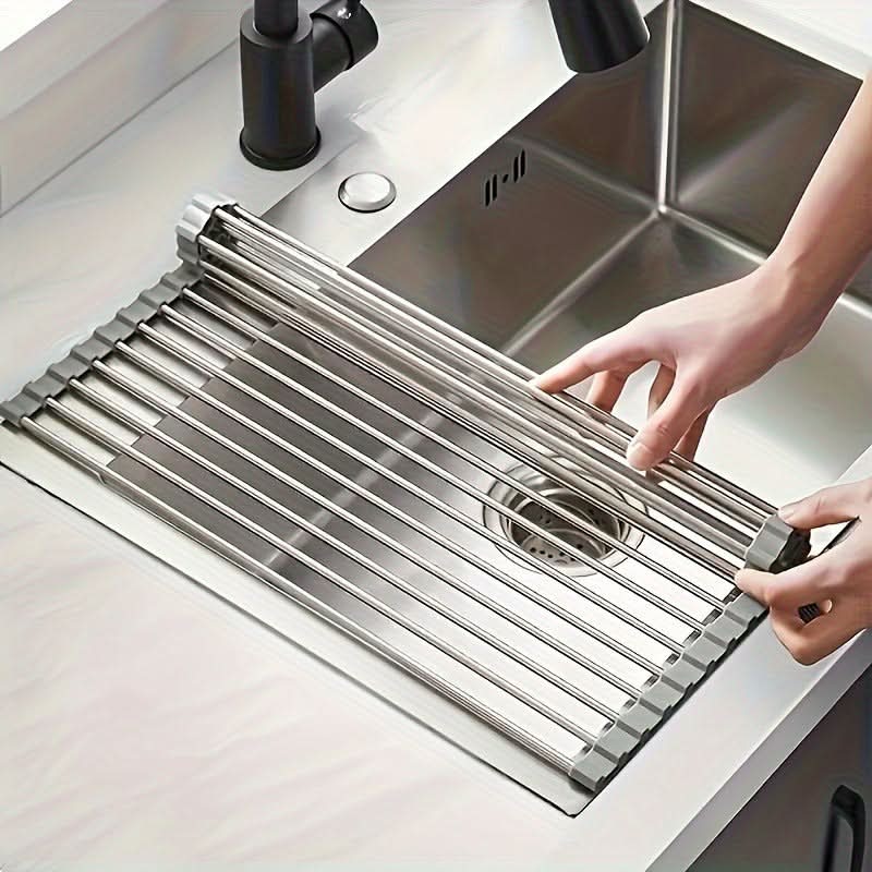 ROLLSINK – Roll Up Stainless Steel Dish Drying Rack