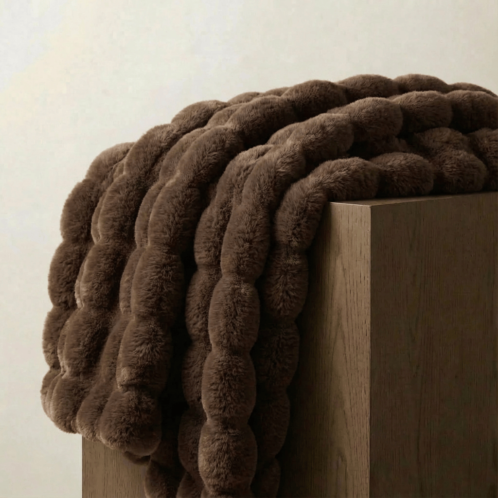 Plush Faux Fur Throw Blanket with Silky Soft Texture for Couch, Bed & Living Room Decor in Multiple Colors