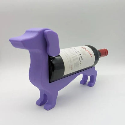 Dachshund Wine Bottle Holder | Resin Table Stand for Wine Display | Kitchen Counter Decor | Wiener Dog Figurine Holder for Red White Wine