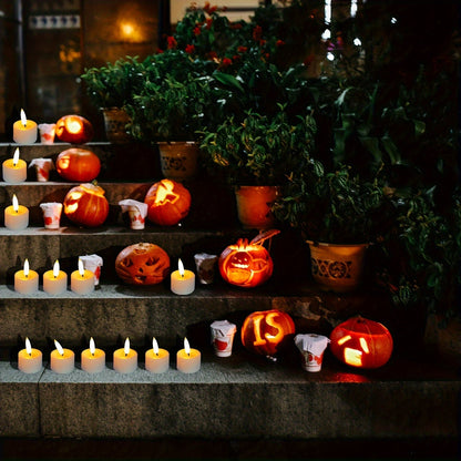 Flickering LED Flameless Tea Lights with Remote Control & Auto-Off Timer for Home Decor