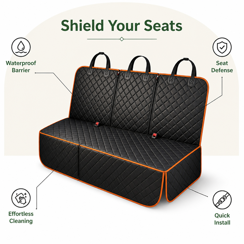 Ortekor Quilted Hammock Waterproof & Dirt-Proof Car Seat Cover