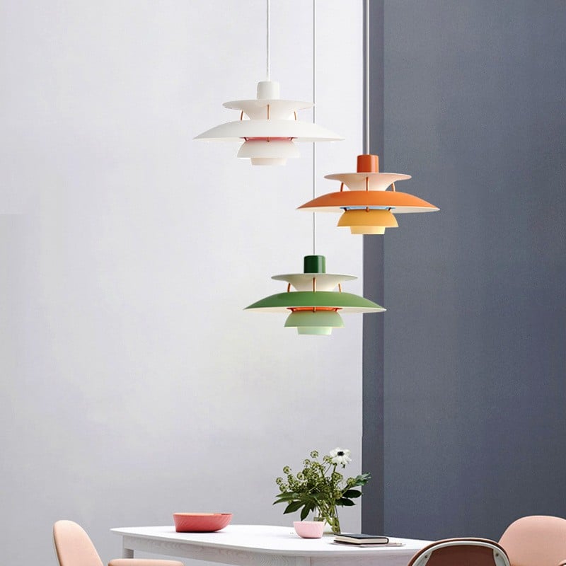 Tiered Metal Ceiling Fixture E27 Socket Mid-Century Style for Kitchen Island Dining Room Breakfast Nook Entryway Adjustable Hanging Light
