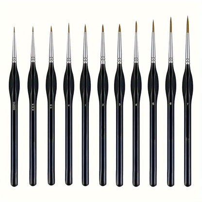 Fine Tip Detail Brush for Precision Painting, Miniatures & Fine Art – Synthetic Bristles for Acrylic, Oil & Watercolor