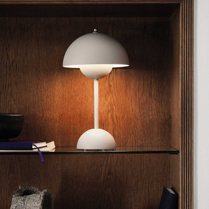 Portable Rechargeable LED Mushroom Lamp — Cordless Nightstand Light with 2000mAh Battery, Warm 3000K Glow for Bedroom, Living Room & Home Of