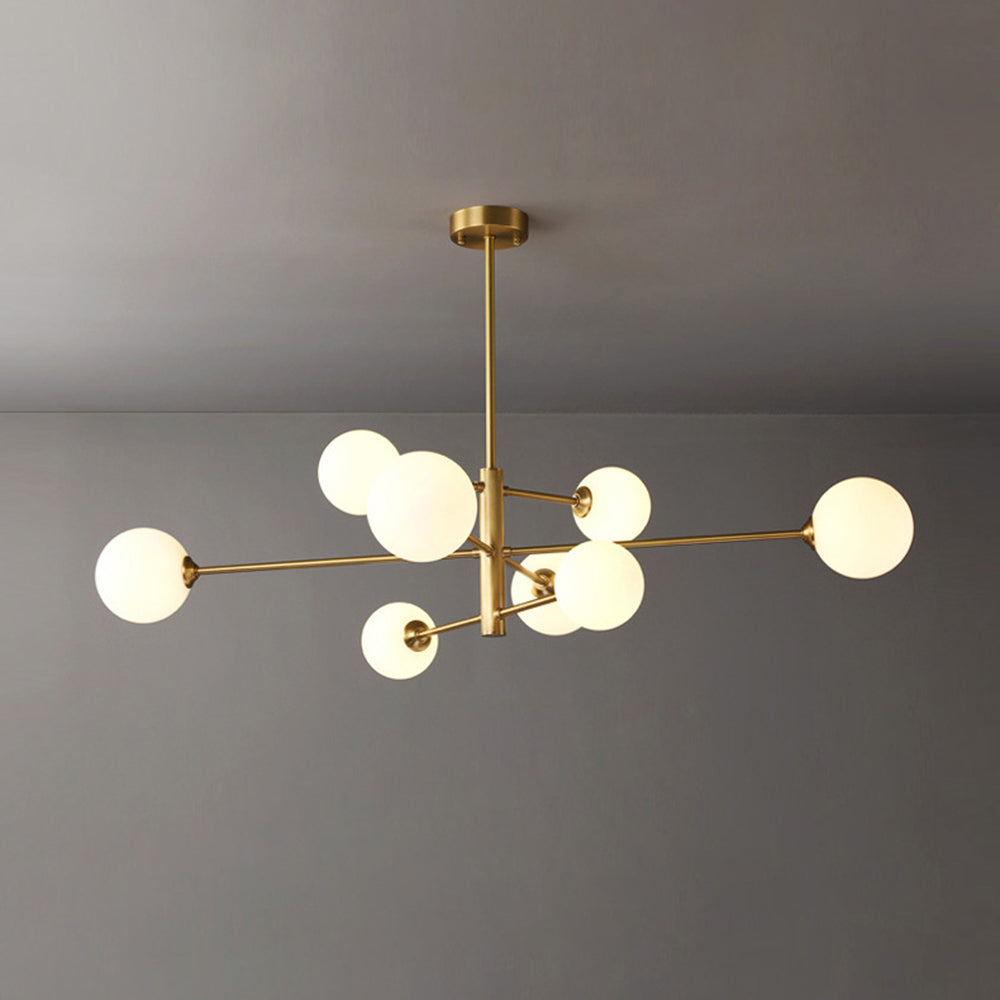 Bubble Glass Pendant Light with Metal Frame for Living Room & Bedroom – Modern Multi-Globe Chandelier for Dining Room & Entryway