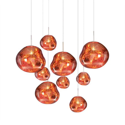 Molten Acrylic Hanging Light Fixture 15 in Warm Glow E27 Socket for Dining Room Kitchen Island Above Table Modern Sculptural Ceiling Lamp Or