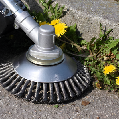 Garden Pro | Carbon Steel Weed Brush Trimmer with Heavy-Duty Wires | Efficient Cleaning for Driveways and Patios