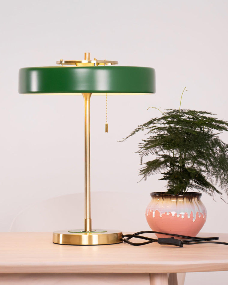 Adjustable Desk Light with Counterweight 10W LED Brass Finish Midcentury Modern Pull Chain Switch for Nightstand Office Home