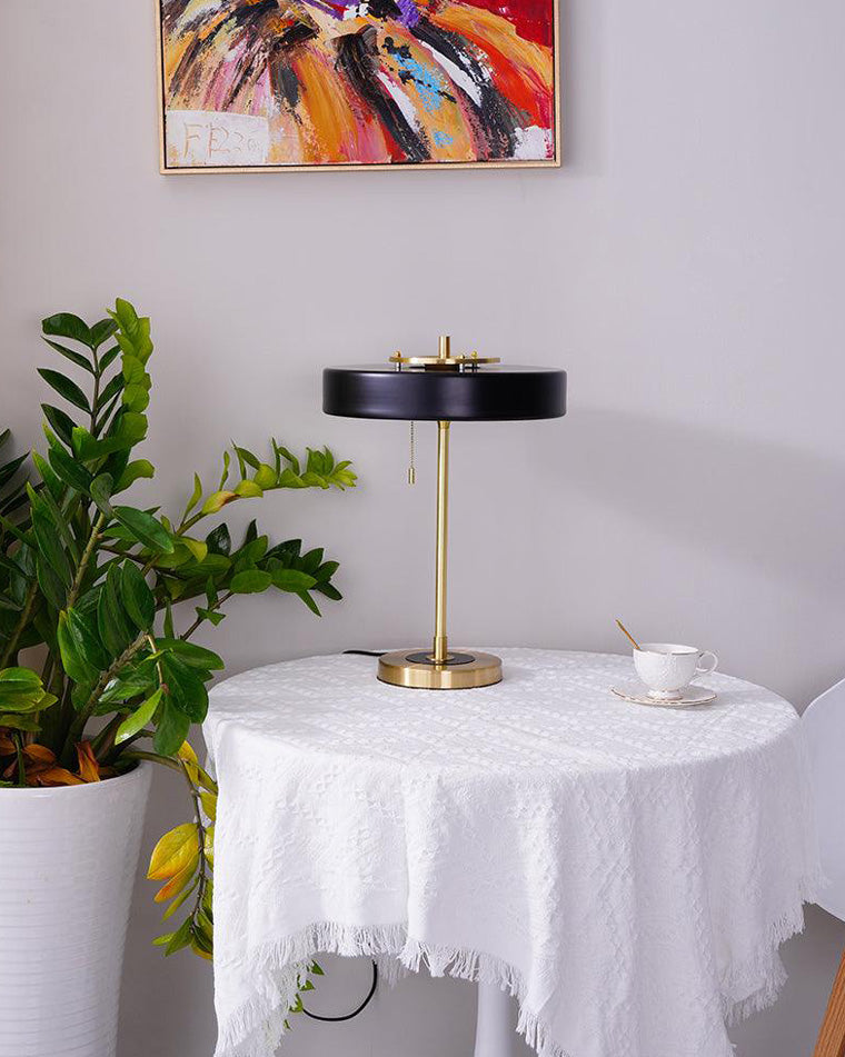 Adjustable Desk Light with Counterweight 10W LED Brass Finish Midcentury Modern Pull Chain Switch for Nightstand Office Home