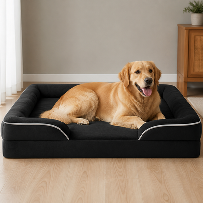 Ortekor Orthopedic Support Foam & Anti-Skid Bottom Dog Bed (Detachable Cover)