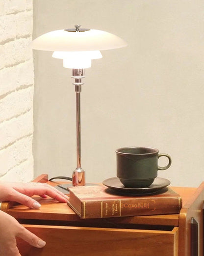 Glass Desk Lamp with Adjustable Light Temperature 19 inches Tall for Home Office Bedside Reading Study Room Work Surface Illumination Nights