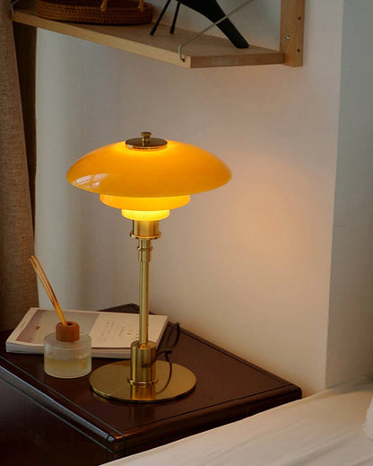 Glass Desk Lamp with Adjustable Light Temperature 19 inches Tall for Home Office Bedside Reading Study Room Work Surface Illumination Nights