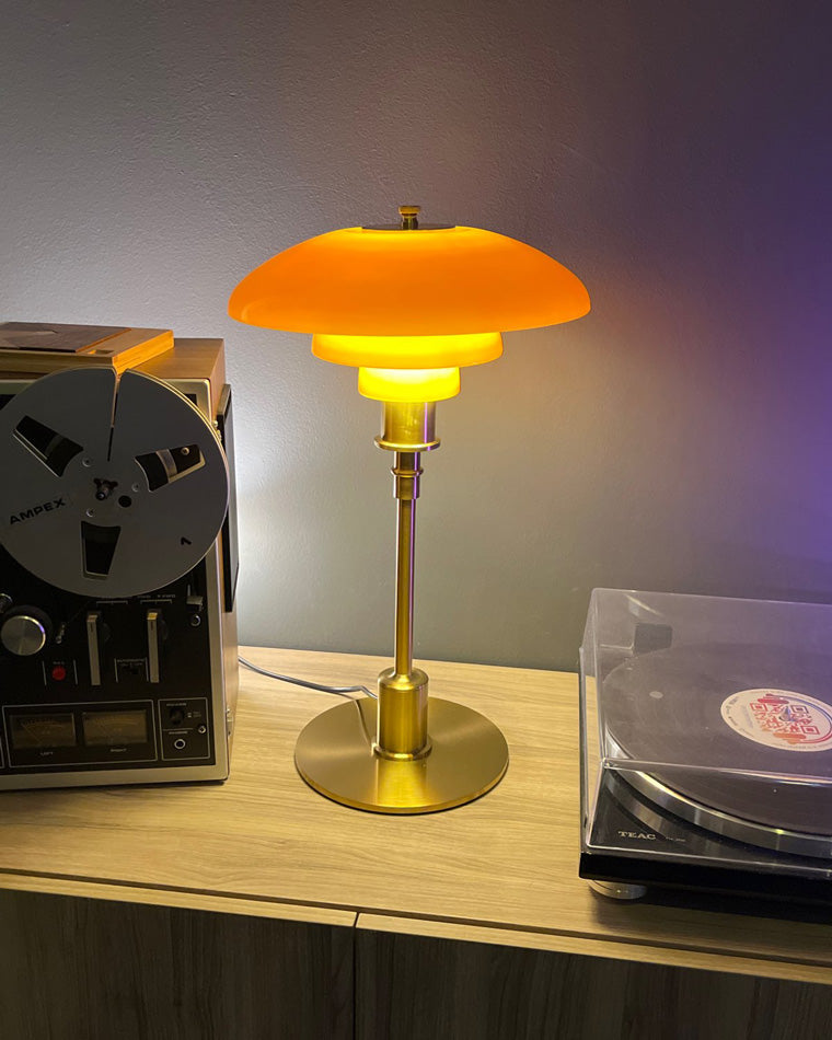 Glass Desk Lamp with Adjustable Light Temperature 19 inches Tall for Home Office Bedside Reading Study Room Work Surface Illumination Nights