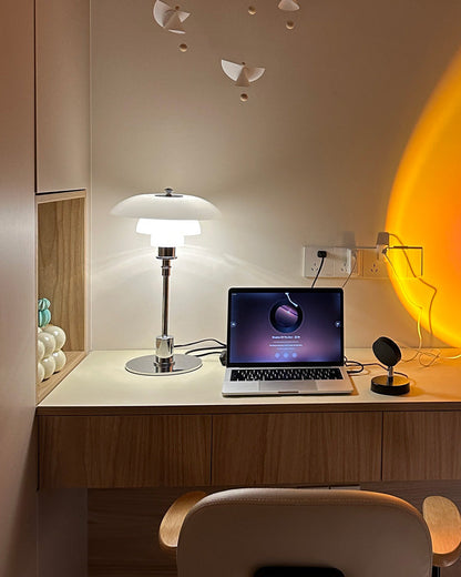 Glass Desk Lamp with Adjustable Light Temperature 19 inches Tall for Home Office Bedside Reading Study Room Work Surface Illumination Nights
