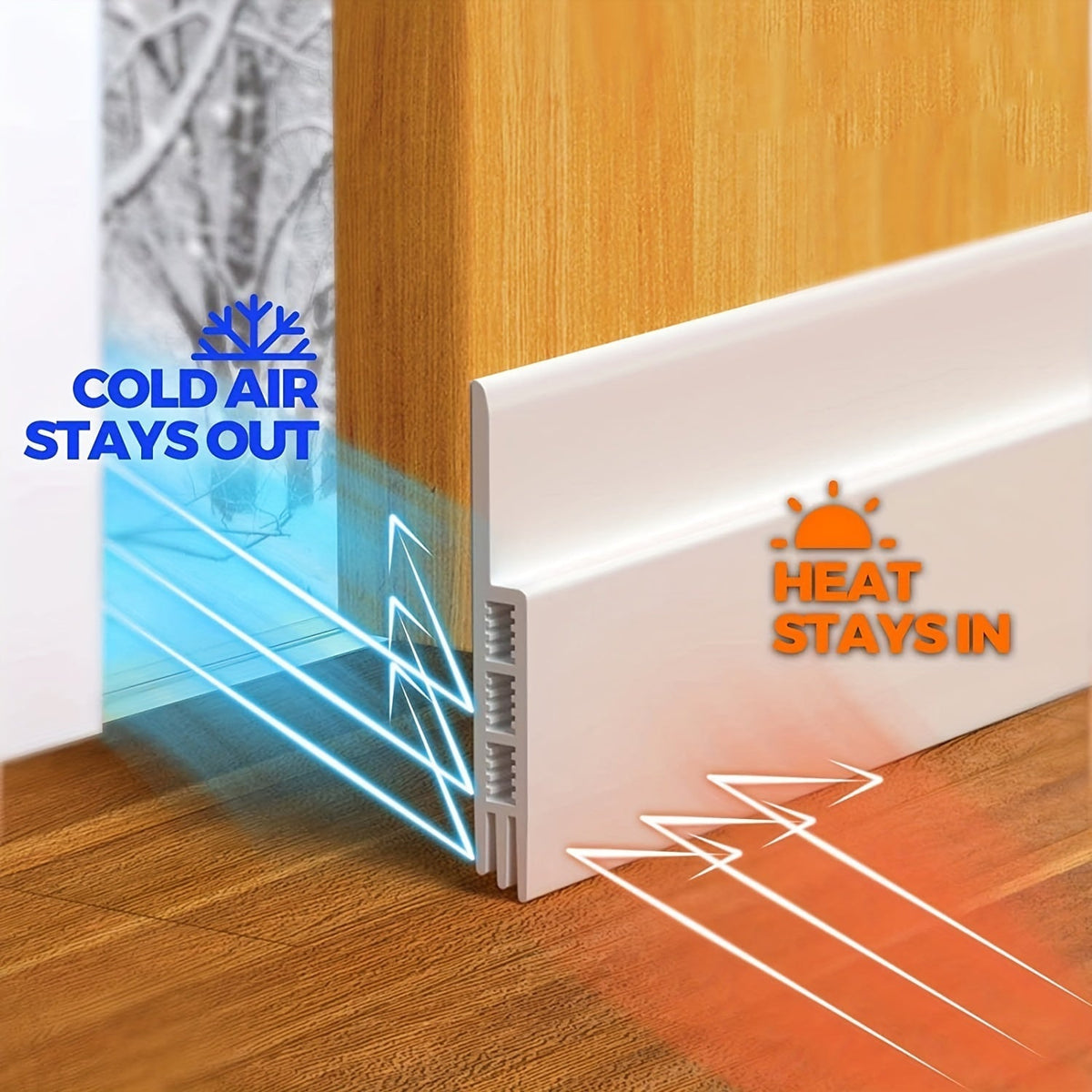 Weatherstrip Seal Self-Adhesive Silicone Bottom Sweep 39 Inches for Entry Doors Garage Basement Interior Exterior Energy Saving Noise Reduct
