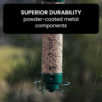 Weighted Rotating Perch Wild Bird Feeder with Anti-Rodent Spin Mechanism for Cardinals, Finches, Chickadees | Hanging Outdoor Seed Station