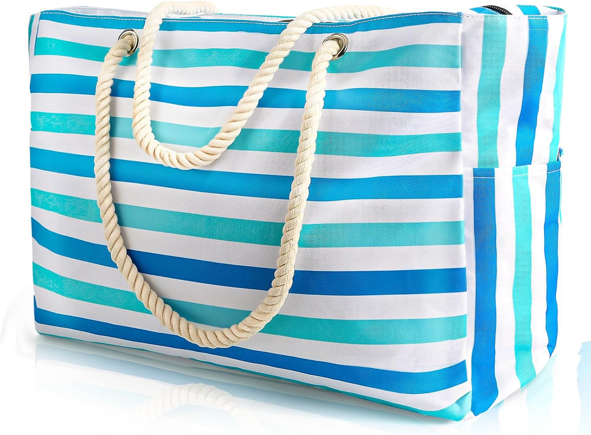 Coastal Escape | Large Waterproof Beach Bag with Sandproof Design | Versatile Tote for Family Outdoor Adventures
