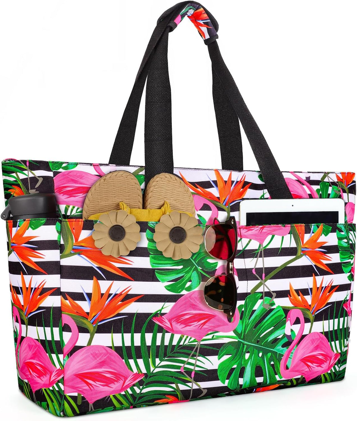 Ultimate Beach Tote | Extra Large Waterproof Bag with Zippered Wet Compartment | Lightweight & Foldable for Easy Travel