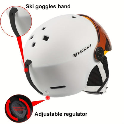 Winter Snow Helmet with Removable Visor for Skiing Snowboarding Mountain Sports Adjustable Head Protection Breathable Padded Lightweight Out