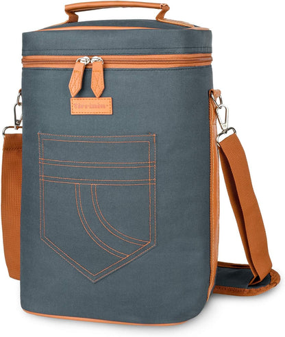 Insulated Wine Tote Carrier Bag with Padded Design | Leakproof Cooler for Travel and Parties