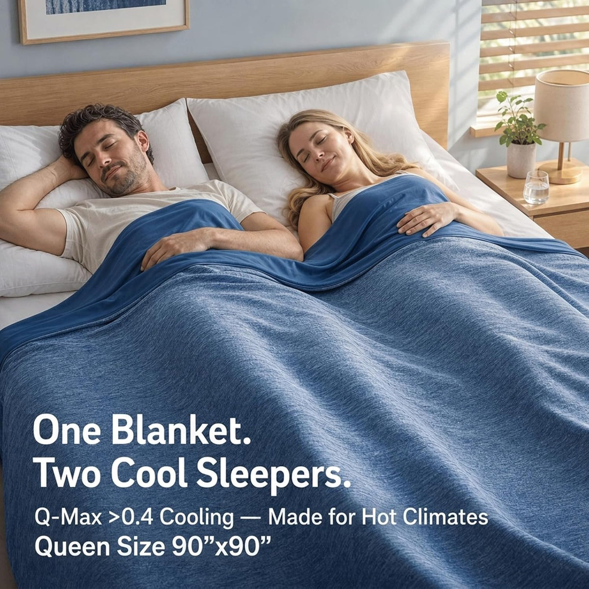 Cool Comfort | Queen Size Cooling Blanket with Q-Max >0.4 Fabric | Lightweight Summer Blanket for Hot Sleepers