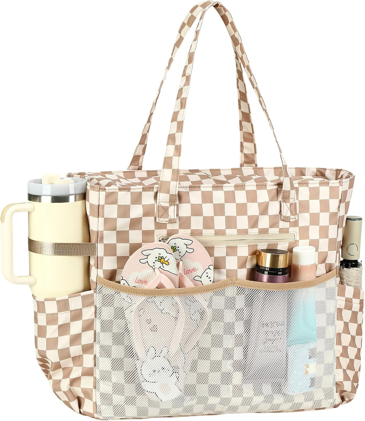 Coastal Escape | Extra Large Waterproof Beach Tote Bag with Wet Compartment | Stylish Carry-On for Weekend Getaways