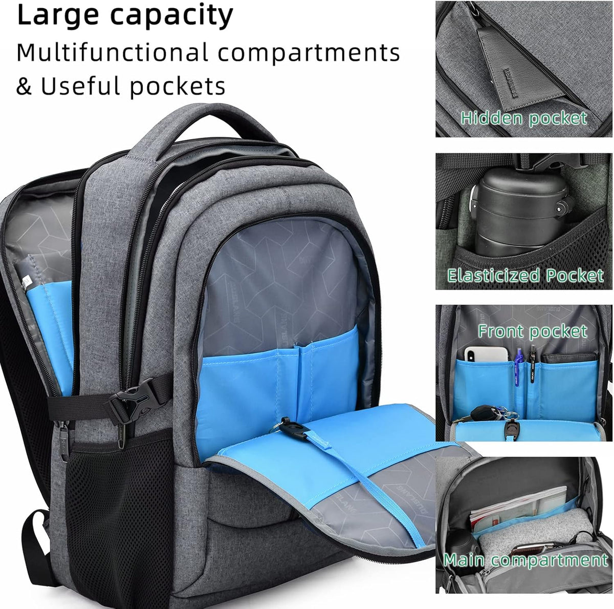 Tech-Ready Laptop Backpack with Charging Port, Anti-Theft Pocket & Multi-Day Compartments for Commute & Travel