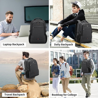 Travel Backpack with USB Charging Port for Laptops up to 17 Inches | Water-Resistant Daypack with Anti-Theft Pocket for Business Work School
