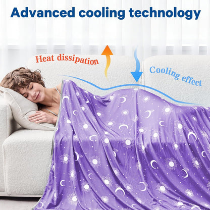 Cozy Comfort | Cooling Blanket with Double-Sided Fabric | Lightweight Summer Blanket for Hot Sleepers and Travel