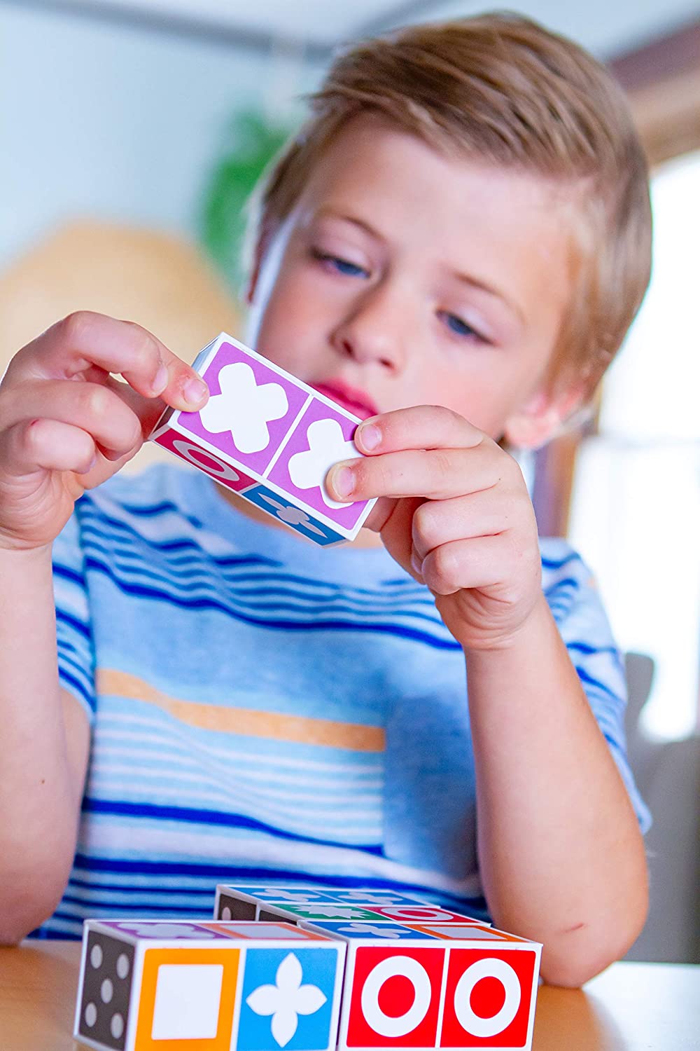 Pattern Matching Block Game for Kids – Educational Puzzle with 20 Blocks & 60 Challenge Cards for Ages 3+