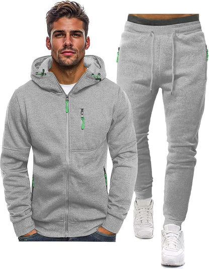 Men's Athletic Two-Piece Jogger Set with Pullover and Pants – Lightweight Breathable Tracksuit for Training, Gym & Casual Lounge Wear
