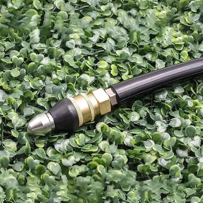Pressure Washer Sewer Jetter Attachment for Stubborn Pipe Clogs 1/4 Inch Quick Connect Rotary Cleaning Tool for Household Drains Kitchen Bat