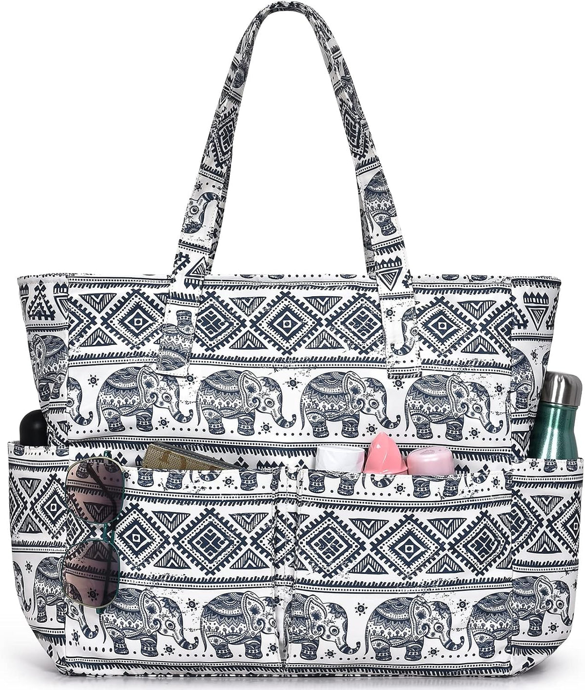 Ortekor Large Waterproof Beach Tote Bag with Zipper | Sandproof Design for Travel & Vacation Essentials