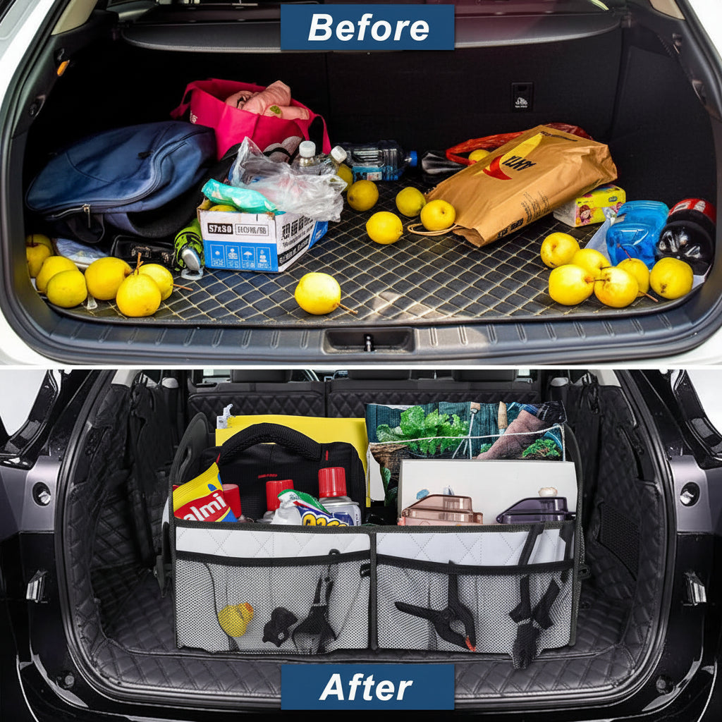Versatile Car Trunk Organizer | Foldable Waterproof Storage Box with 50L Capacity for Efficient Vehicle Storage