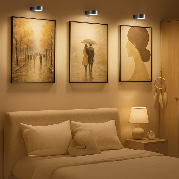 Battery-Powered Picture Light with Remote – Magnetic Mount LED Artwork Spotlight for Frames & Wall Displays