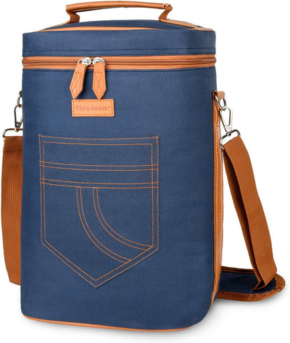 Insulated Wine Tote Carrier Bag with Padded Design | Leakproof Cooler for Travel and Parties
