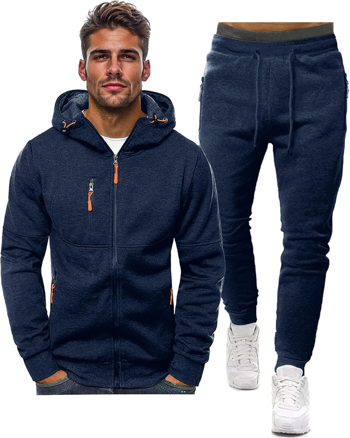 Men's Athletic Two-Piece Jogger Set with Pullover and Pants – Lightweight Breathable Tracksuit for Training, Gym & Casual Lounge Wear