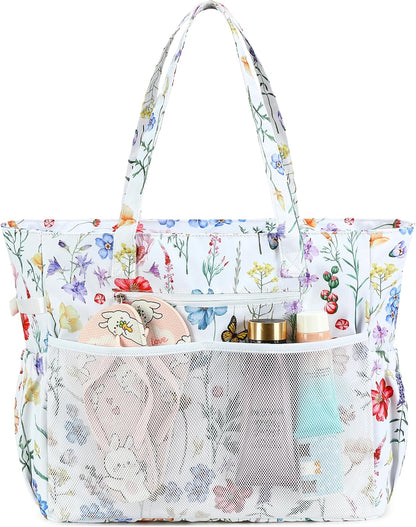 Coastal Escape | Extra Large Waterproof Beach Tote Bag with Wet Compartment | Stylish Carry-On for Weekend Getaways