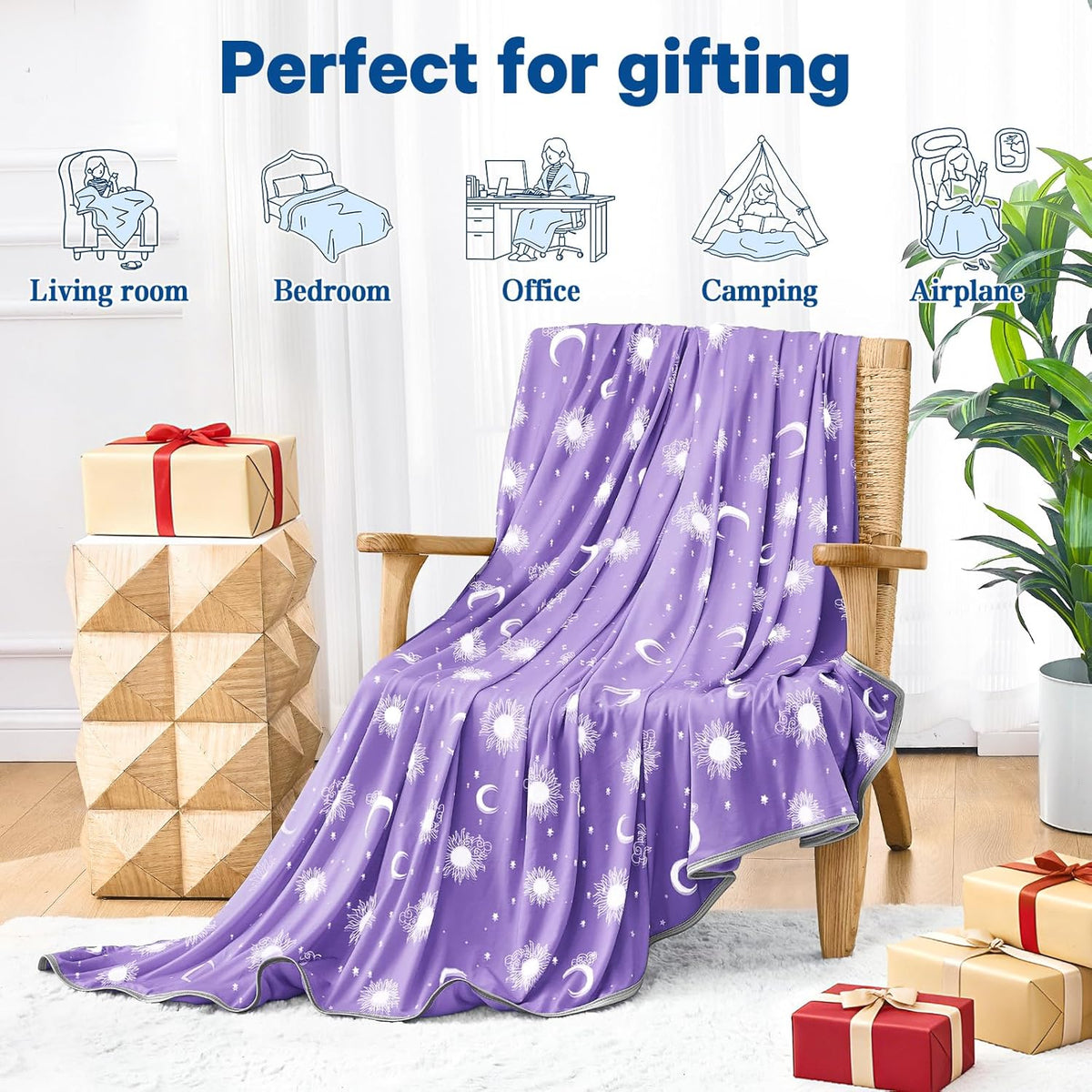 Cozy Comfort | Cooling Blanket with Double-Sided Fabric | Lightweight Summer Blanket for Hot Sleepers and Travel