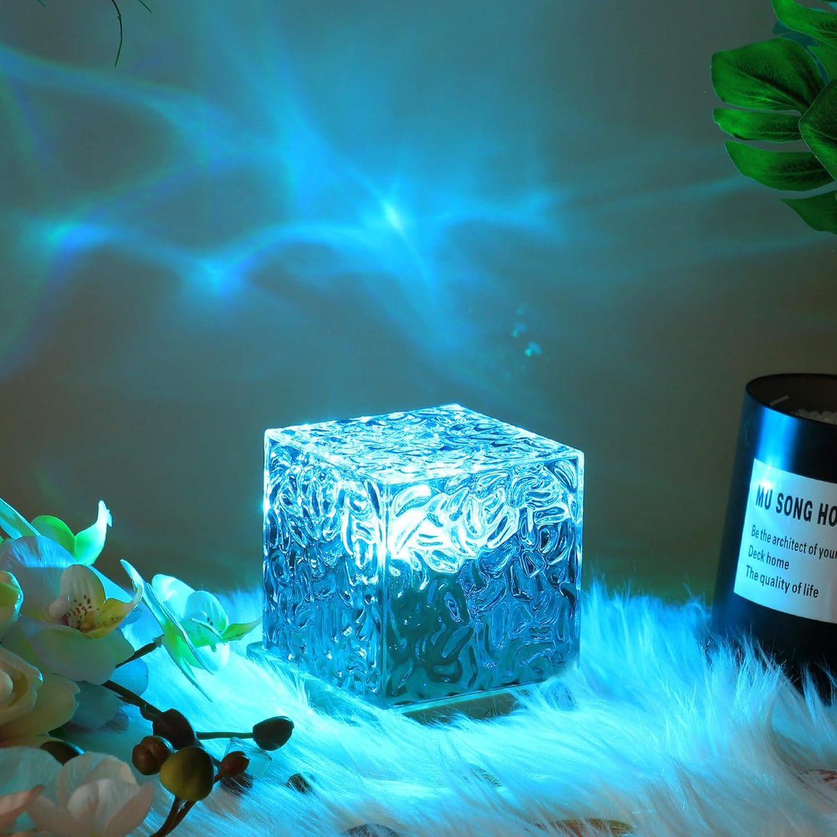 Acrylic Prism Cube Light 5 inch USB Powered Color Changing Remote Controlled Decorative Atmosphere Lamp for Bedroom Living Room Desk Nightst