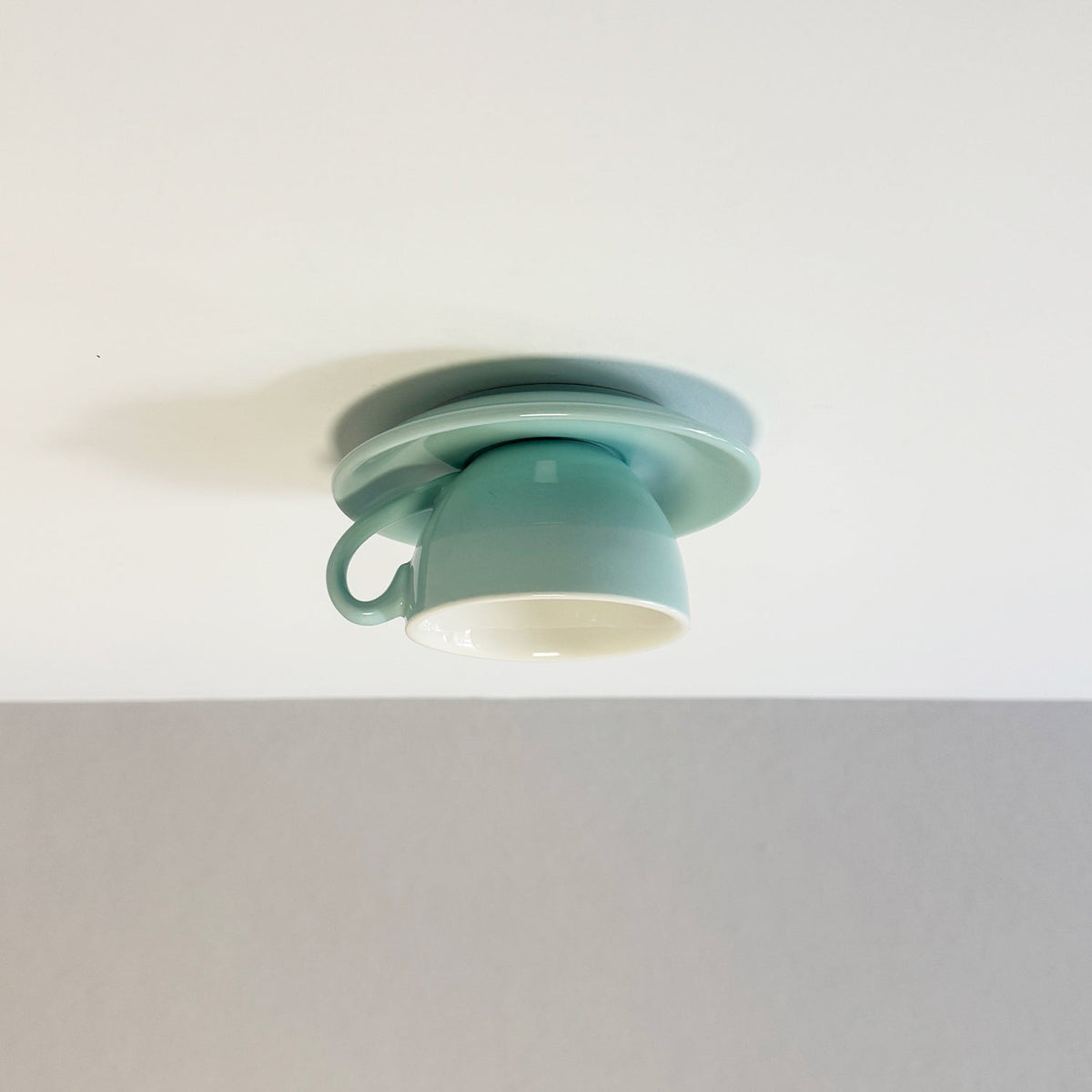 Flush Mount Cup-Shaped Ceramic LED Fixture for Bedrooms, Kids' Rooms & Living Spaces – Decorative G4 Overhead Lighting